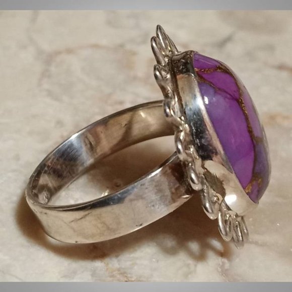 🔥AUTHENTIC Mohave Purple Turquoise sterling silver Ring sz 7 05 11825 - Picture 5 of 8
